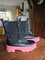 Zwarte  leren laarsjes met roze zool Dw\rs 40, DWRS, Zwart, Lage of Enkellaarzen, Ophalen of Verzenden