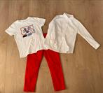 Mayoral tshirt wit, broek rood, blouse wit maat 4-104, Kinderen en Baby's, Kinderkleding | Maat 104, Jongen, Ophalen of Verzenden