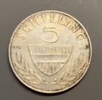 zilveren munt Oostenrijk 5 schilling 1961, Ophalen of Verzenden, Oostenrijk, Losse munt, Zilver