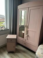 Kledingkast vintage (1,20m x 1,80m) - roze (milkpaint), Huis en Inrichting, Ophalen, Gebruikt, 100 tot 150 cm, 150 tot 200 cm