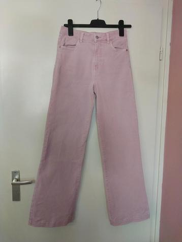 Roze spijkerbroek wide leg beschikbaar voor biedingen