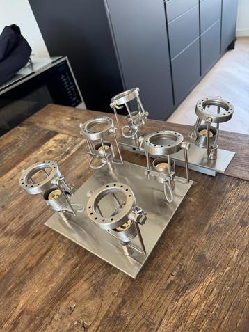 Industriële plafondspot QAZQA – 6 spots (4 + 2) – RVS – GU10 beschikbaar voor biedingen