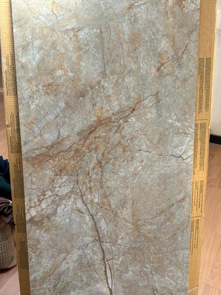 Mooie beige marmerlook tegels 120 x 60 - 4 stuks beschikbaar, Doe-het-zelf en Verbouw, Tegels, Nieuw, Wandtegels, Keramiek, 60 cm of meer