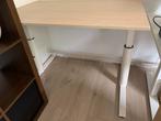 Gispen - Verstelbaar Bureau - Houtkleur en Wit - 120x80, Ophalen, Zo goed als nieuw