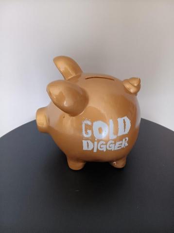 Spaarvarken Gold digger. beschikbaar voor biedingen
