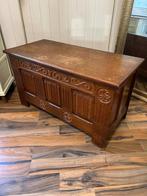 Vintage Dekenkist, Ophalen, Gebruikt, 50 tot 100 cm, Eikenhout