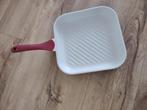 Zeer nette grillpan, bakpan, vleespan. Paars, wit. Als nieuw, Huis en Inrichting, Keuken | Potten en Pannen, Onb, Ophalen of Verzenden