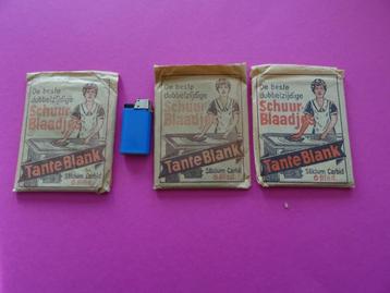 3 PAKJES ANTIEKE TANTE BLANK SCHUURBLAADJES HUISHOUD RECLAME beschikbaar voor biedingen