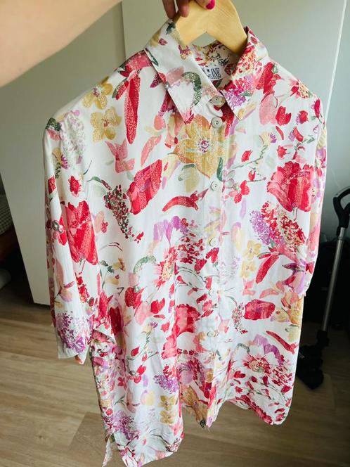 Vintage blouse bloemen, Kleding | Dames, Blouses en Tunieken, Zo goed als nieuw, Maat 38/40 (M), Ophalen of Verzenden