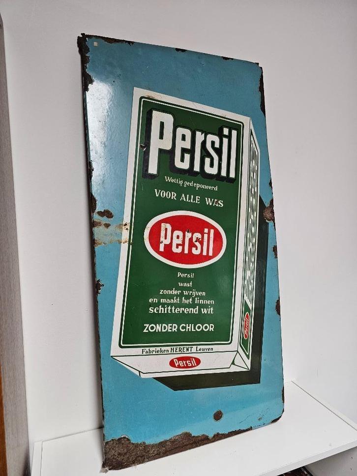 Oud emaille Persil reclamebord voor €230,-!, Antiek en Kunst, Antiek | Emaille, Ophalen