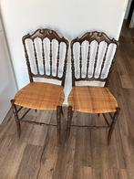 Twee chiavarini stoelen. Rotan zitgedeelte., Antiek en Kunst, Ophalen