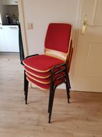 VEPA stoelen rood hout 4 stuks, Vier, Gebruikt, Hout, Ophalen