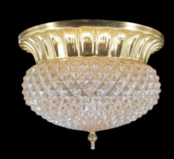 13901 RZB vintage glazen barok plafoniere plafonniere amber  beschikbaar voor biedingen