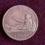 Zilveren Munt 1869 Spanje Una Peseta Broche, Overige landen, Verzenden