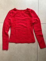 Rode longsleeve met ronde hals S, Kleding | Dames, Tops, Ophalen of Verzenden, Zo goed als nieuw, Lange mouw, Maat 36 (S)