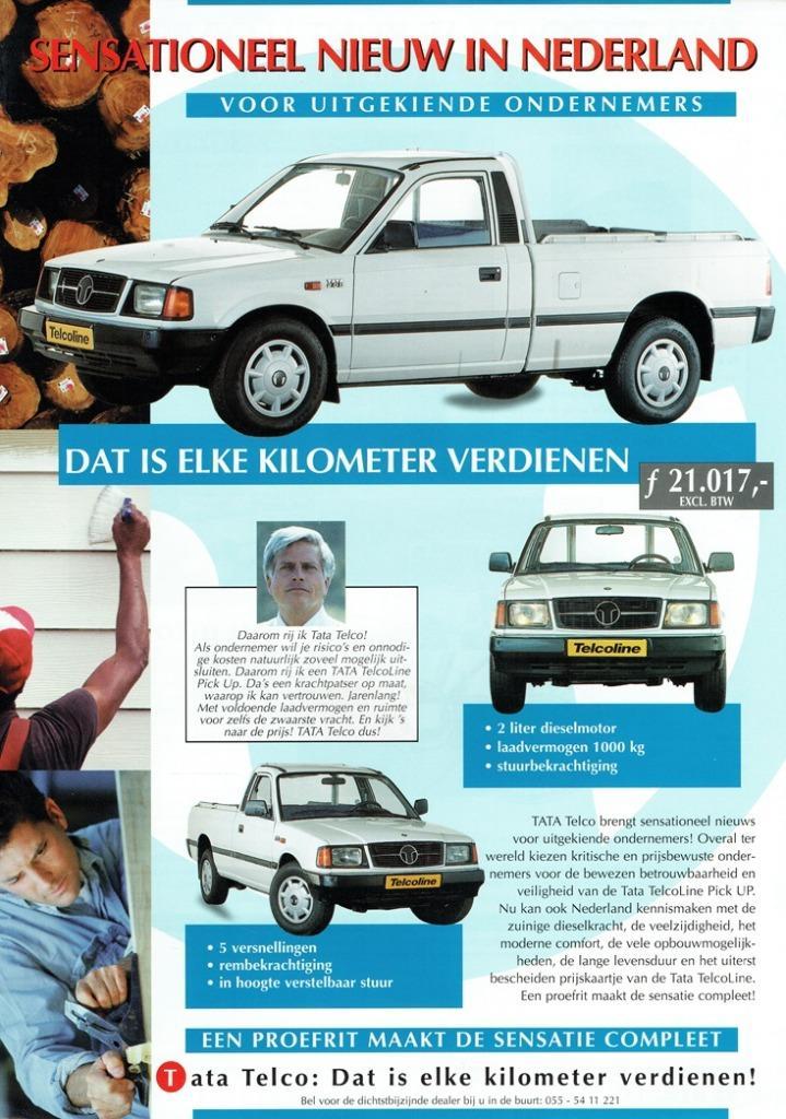 Folder Tata Telcoline (ca.1996), Boeken, Auto's | Folders en Tijdschriften, Gelezen, Overige merken, Verzenden