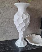 Gave witte polyester grote chique vaas | hotel chic, 50 tot 75 cm, Wit, Ophalen of Verzenden, Zo goed als nieuw