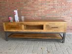 Tv-dressoir 160 cm breed mangohout en metaal  speciale prijs, Huis en Inrichting, Kasten | Ladekasten, 1 of 2 laden, Tv-dressoir 160 cm breed mangohout en metaal  speciale prijs