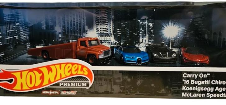 Hot Wheels Premium Carry On - Bugatti, Koenigsegg, McLaren, Verzamelen, Speelgoed, Nieuw, Ophalen of Verzenden