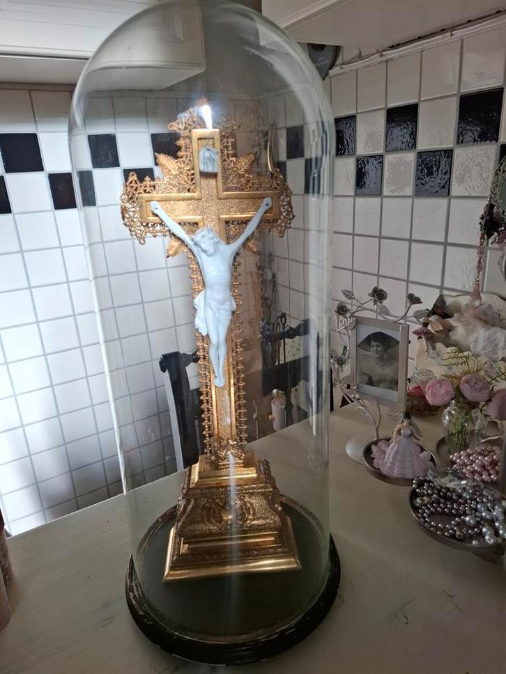 Groot Heiligenbeeld in Stolp - 70cm Hoog, Antiek en Kunst, Antiek | Religie, Ophalen of Verzenden