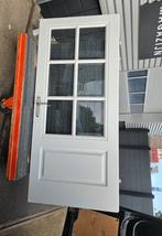 Opdekdeur met glas, Doe-het-zelf en Verbouw, 75 tot 150 cm, Deurkozijn, Ophalen of Verzenden, Zo goed als nieuw