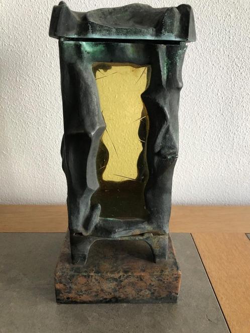 D.010 / Zeer degelijke gietijzeren Grafsteen lantaarn, Antiek en Kunst, Antiek | Kandelaars, Overige materialen, Ophalen of Verzenden