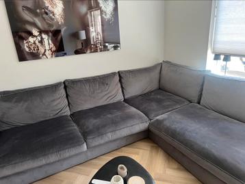 Loungebank grijs velvet 