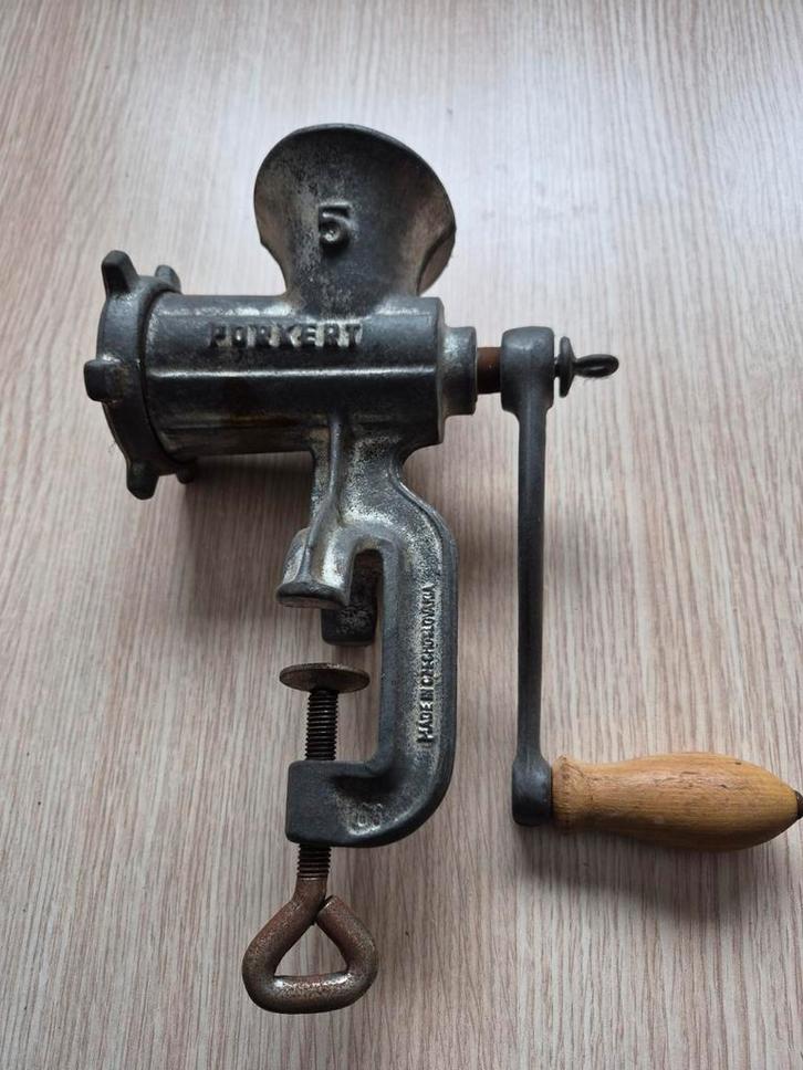 Vintage gehaktmolen - Junkert No. 5, Antiek en Kunst, Antiek | Keukenbenodigdheden, Ophalen of Verzenden