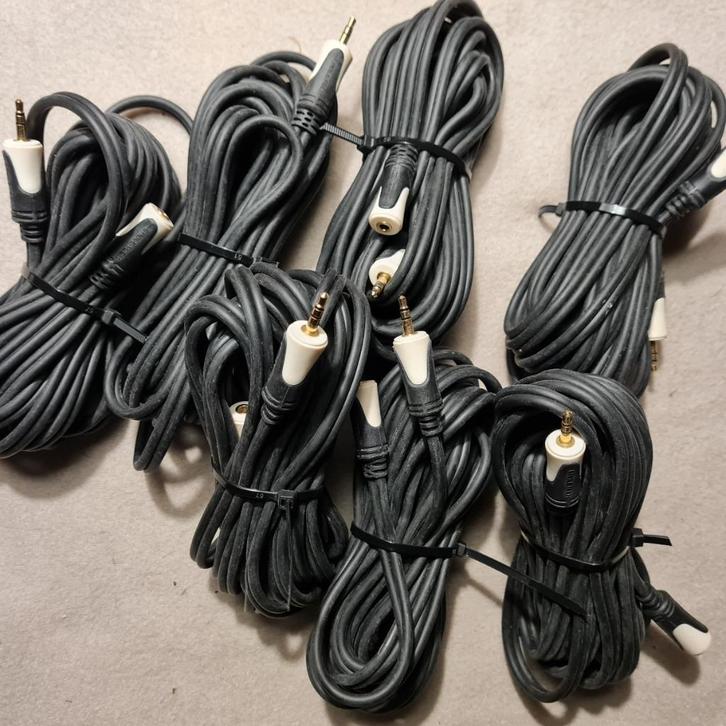 Set van 7 x profi 3.5 mm Jack audio verlengkabel 5 mtr ., Muziek en Instrumenten, Kabels en Stekkers, Zo goed als nieuw, Ophalen