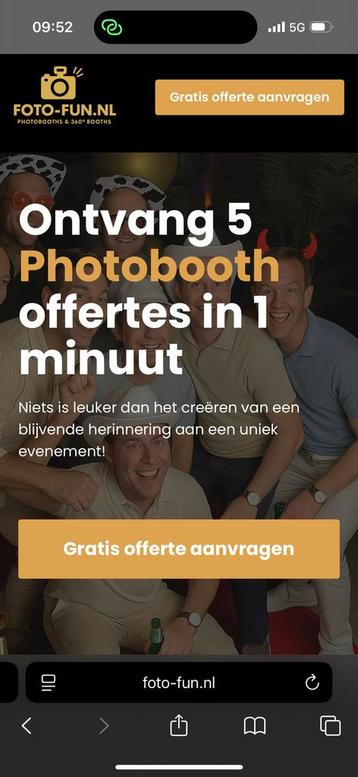 Photobooth platform te koop/huur (12-15 aanvragen per maand) beschikbaar voor biedingen