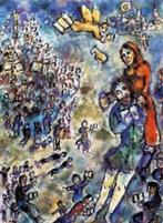 Marc Chagall(1887)Kleur Zink Ets "De Beschermengel " Gen Ges, Ophalen of Verzenden
