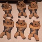 Vintage Keramische Kat Stokjeshouder Set, Antiek en Kunst, Antiek | Keramiek en Aardewerk, Verzenden