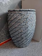 Grote Gevlochten Mand met Deksel - Grijs, Ophalen, 50 tot 100 cm, Minder dan 50 cm, Minder dan 50 cm