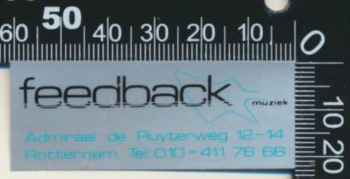 Sticker: Feedback Muziek - Rotterdam (4), Verzamelen, Stickers, Zo goed als nieuw, Bedrijf of Vereniging, Verzenden