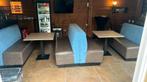 Dinerbank / horecabank (6 stuks)met tafels, Ophalen of Verzenden, Gebruikt, 75 tot 100 cm