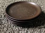 Zaalberg 4 gebaksborden matbruin, Ophalen of Verzenden, Zo goed als nieuw, Bord(en), Effen
