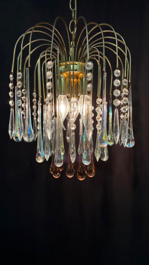 Teardrop lamp Paolo Venini waterval Murano hanglamp, Huis en Inrichting, Lampen | Kroonluchters, Zo goed als nieuw, Ophalen