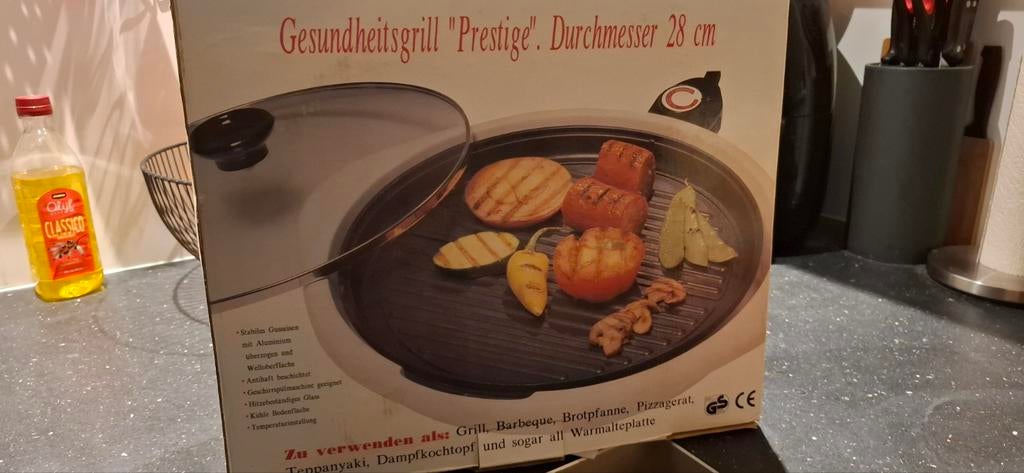 Gezondheidsgrill Prestige 28cm - Nieuw in doos!, Ophalen of Verzenden, Uitneembare platen, Nieuw