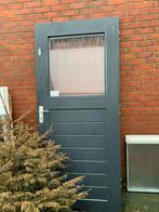Hardhouten Achterdeur met glasruit., Doe-het-zelf en Verbouw, Deuren en Horren, Ophalen, Gebruikt, Minder dan 200 cm, Glas