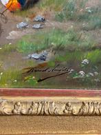 Schilderij Alfred Arthur Brunel de Neuville kittens, Antiek en Kunst, Kunst | Schilderijen | Klassiek, Ophalen of Verzenden