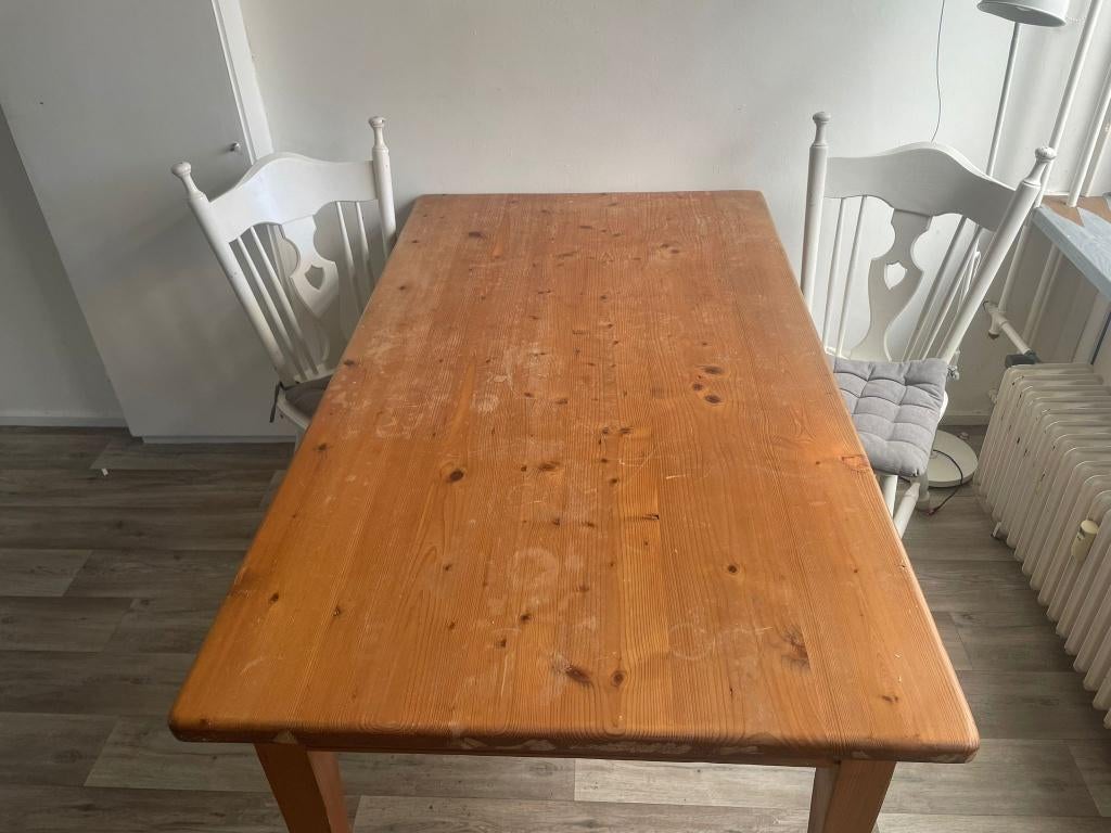 Wooden dining table, Huis en Inrichting, Ophalen, Gebruikt, Eikenhout, 50 tot 100 cm