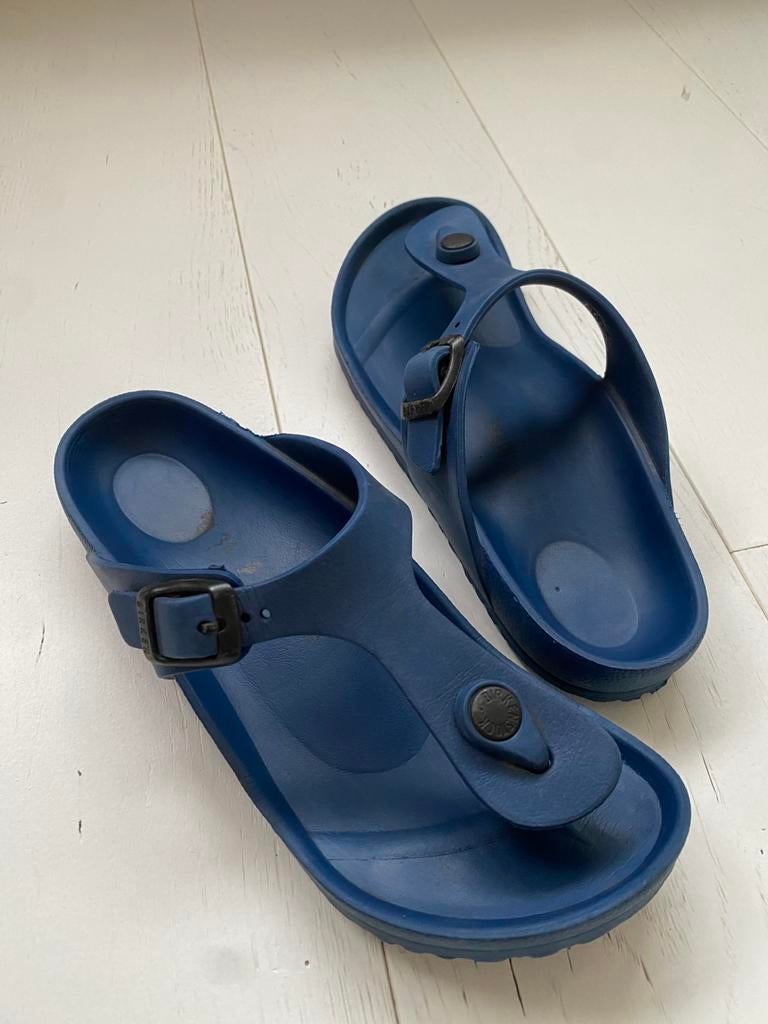 Blauwe Birkenstock badslippers maat 34, Ophalen of Verzenden, Zo goed als nieuw, Jongen of Meisje, Overige typen