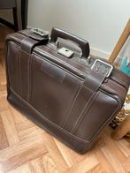 Vintage Bruine Aktetas/ koffer met Slot, Ophalen, Gebruikt, Slot, Minder dan 35 cm