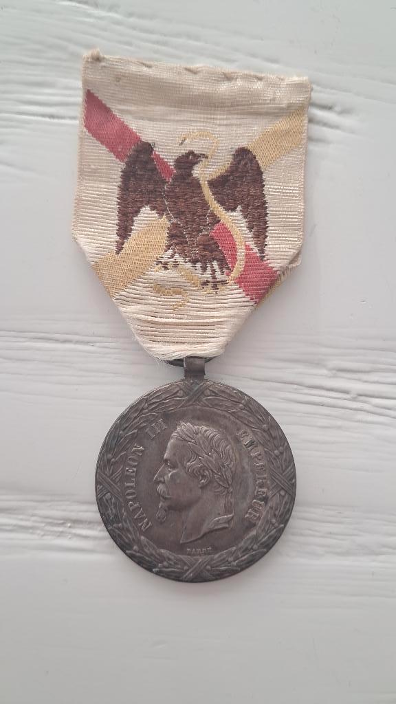 Franse medaille Mexico veldtocht 1862, Verzamelen, Militaria | Algemeen, Ophalen of Verzenden, Landmacht, Overige gebieden, Lintje, Medaille of Wings