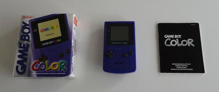 Nintendo Game Boy Color Grape Compleet in Doos, Spelcomputers en Games, Spelcomputers | Nintendo Game Boy, Zo goed als nieuw, Game Boy Color