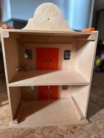 Houten pakhuis speelgoed met klok en ooievaars, Ophalen, Gebruikt, Jongen of Meisje