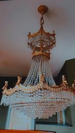 Prachtige Kristallen Kroonluchter met Putti, Ophalen, Gebruikt, Glas, Klassiek, Barok, Luxe