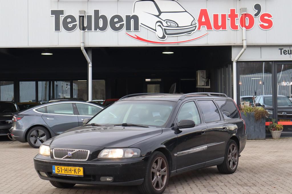 Volvo V70 2.4 T Comfort Line Opknapper, Geen APK, Lederen in, Auto's, Volvo, Stof, Electronic Stability Program (ESP), Zwart, 2435 cc