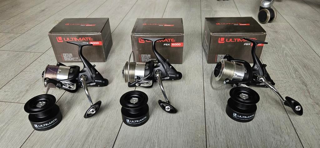 3 x Ultimate FSX6000 vrijloopmolens baitrunners, Ophalen of Verzenden, Zo goed als nieuw, Molen