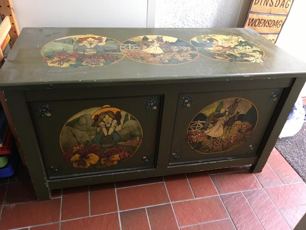 Mooie Antieke / Vintage / Brocante dekenkist, Ophalen, Minder dan 50 cm, Gebruikt, 50 tot 100 cm